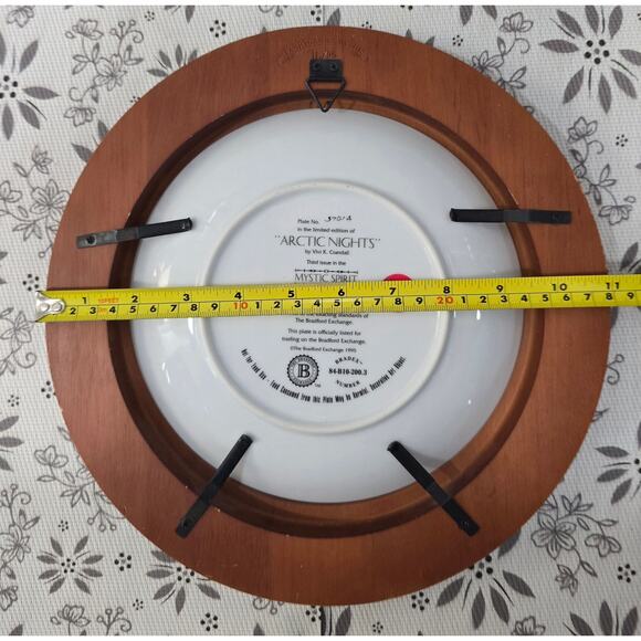 Vintage 1995 Bradford Exchange Mystic Spirit “Arctic Nights” Wolf Plate Framed - Picture 11 of 16